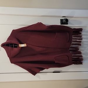 NWT Steve Madden Brugundy Poncho OSFM